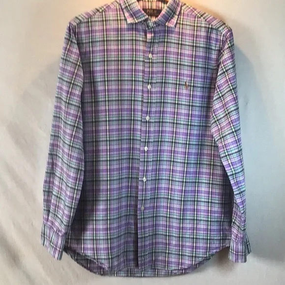 Ralph Lauren woven cotton long sleeve button down (Classic Medium) - Picture 5 of 10